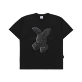 【IN STOCK】ADLV BLACK FUZZY RABBIT SHORT SLEEVE T-SHIRT BLACK
