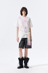MATIN KIM PORTRAIT GRAFFITI LOGO TOP IN WHITE