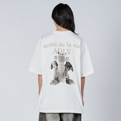 ADLV FUZZY DRAGON ARTWORK SHORT SLEEVE T-SHIRT CREAM