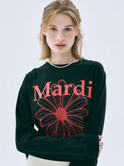 MARDI TSHIRT LONG SLEEVE FLOWERMARDI_BLACK RED