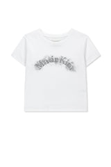 MATIN KIM ARCH LOGO CROP TOP IN WHITE