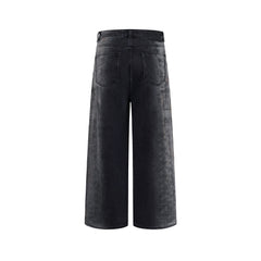 Washed straight jeans