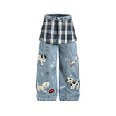 Retro patchwork puppy pants