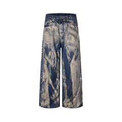Washed loose jeans