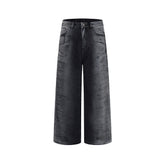 Washed straight jeans