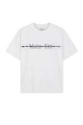 MATIN KIM CUTTED LOGO LAYERED TOP IN WHITE