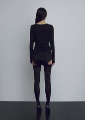 BOHEMSEO SOFT DRAPING T, BLACK