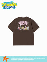 ADLV BUBBLE FONT SPONGEBOB SHORT SLEEVE T-SHIRT DARK BROWN