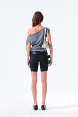 MATIN KIM DRAPED ASYMMETRIC SLEEVELESS TOP IN SMOKE BLUE