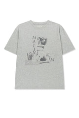 MATIN KIM PORTRAIT GRAFFITI LOGO TOP IN LIGHT GREY