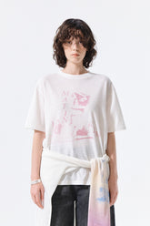 MATIN KIM PORTRAIT GRAFFITI LOGO TOP IN WHITE