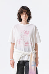 MATIN KIM PORTRAIT GRAFFITI LOGO TOP IN WHITE