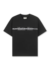 MATIN KIM CUTTED LOGO LAYERED TOP IN BLACK