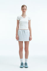 WRAP HALF SLEEVE TOP - WHITE