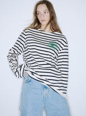 【IN STOCK】MARDI TSHIRT LONG SLEEVE STRIPE_IVORY GREEN