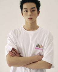 ADLV BUBBLE FONT SPONGEBOB SHORT SLEEVE T-SHIRT WHITE
