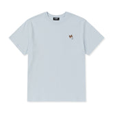 NERDY Handsome Cat Wappen Short Sleeve T-Shirt Soft Blue
