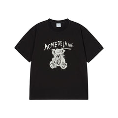 ADLV DRAWING BEAR SHORT SLEEVE T-SHIRT BLACK