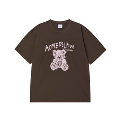 ADLV DRAWING BEAR SHORT SLEEVE T-SHIRT DARK BROWN