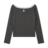 OFF-SHOULDER TOP - CHARCOAL