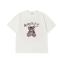ADLV DRAWING BEAR SHORT SLEEVE T-SHIRT CREAM
