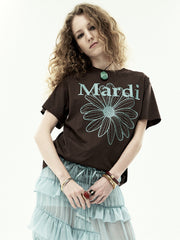 MARDI TSHIRT FLOWERMARDI_BROWN MINT