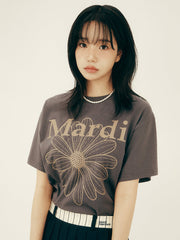 MARDI TSHIRT FLOWERMARDI_CHARCOAL TAUPE
