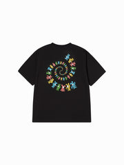 ADLV SWIRLING AC BEAR SHORT SLEEVE T-SHIRT BLACK