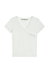 WRAP HALF SLEEVE TOP - WHITE