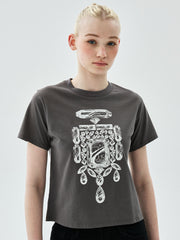 MARDI SLIM TSHIRT BIJOU_CHARCOAL WHITE