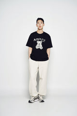 ADLV DRAWING BEAR SHORT SLEEVE T-SHIRT BLACK
