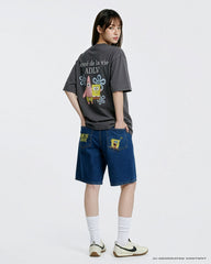 ADLV SPONGEBOB BASIC LOGO SHORT SLEEVE T-SHIRT CHARCOAL