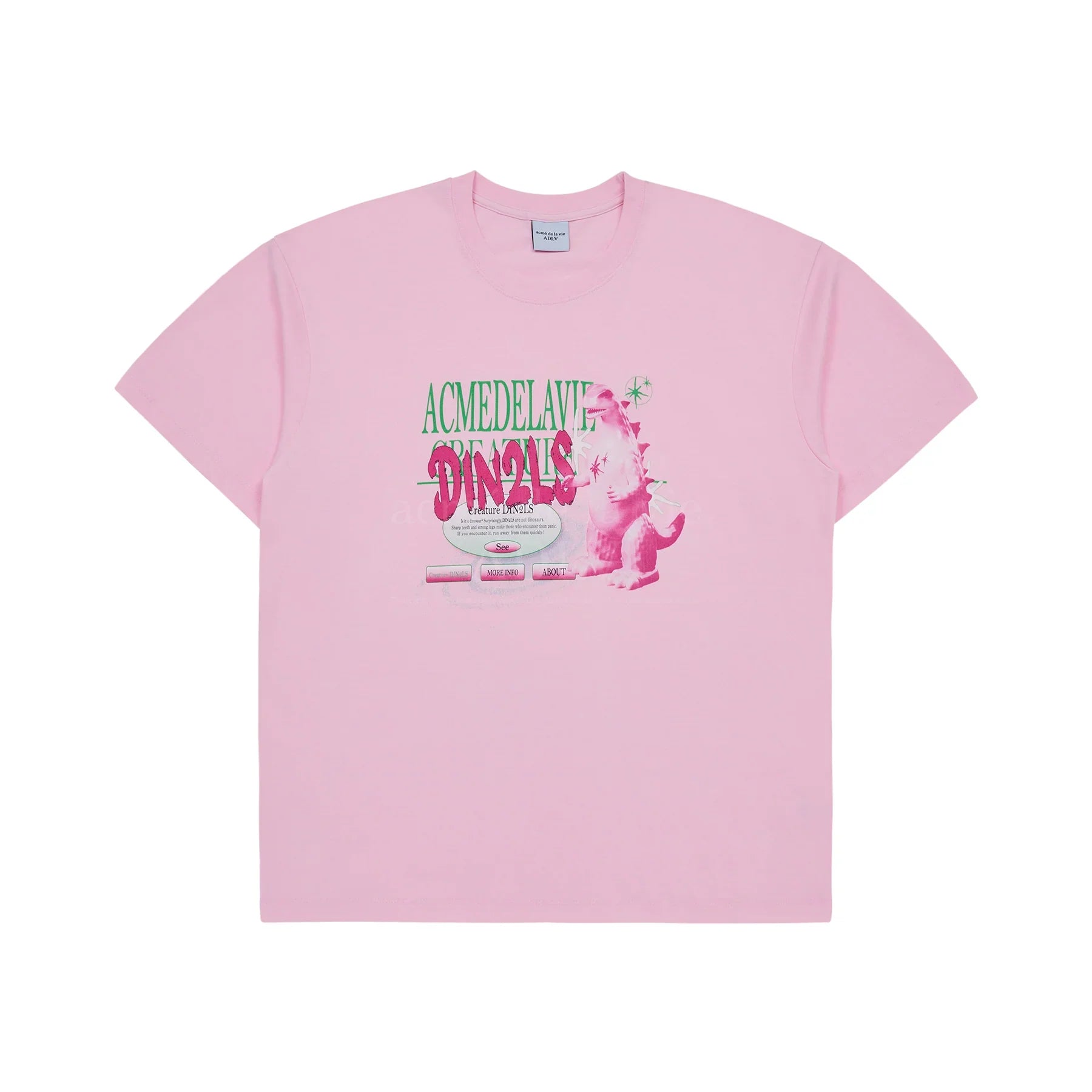 【IN STOCK】ADLV x JEONGHAN DIN2LS CREATURE LETTERING SHORT SLEEVE T-SHIRT PINK