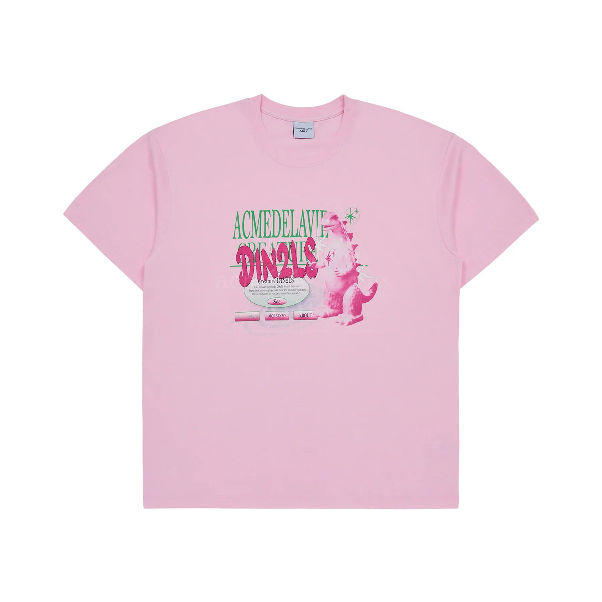 【IN STOCK】ADLV x JEONGHAN DIN2LS CREATURE LETTERING SHORT SLEEVE T-SHIRT PINK