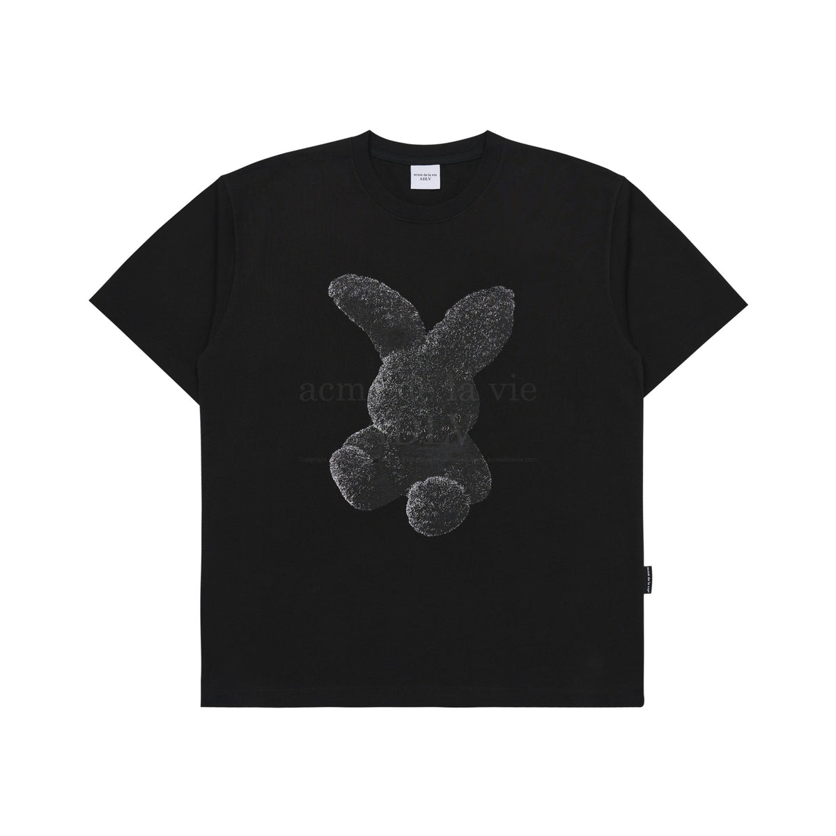 【IN STOCK】ADLV BLACK FUZZY RABBIT SHORT SLEEVE T-SHIRT BLACK