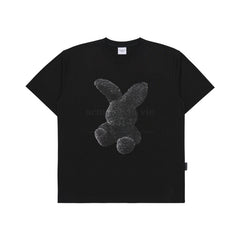 【IN STOCK】ADLV BLACK FUZZY RABBIT SHORT SLEEVE T-SHIRT BLACK