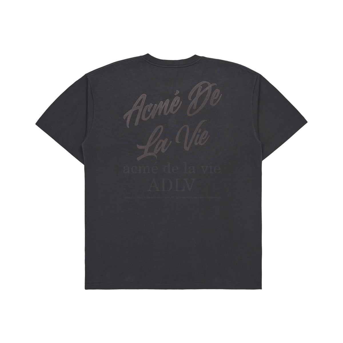 ADLV SCRIPT LOGO PRINTING SHORT SLEEVE T-SHIRT CHARCOAL