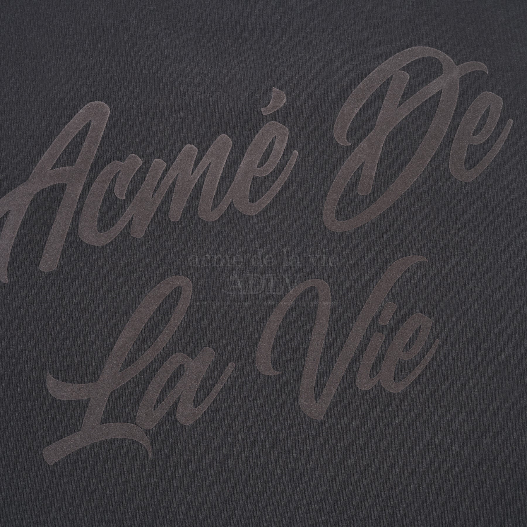 ADLV SCRIPT LOGO PRINTING SHORT SLEEVE T-SHIRT CHARCOAL
