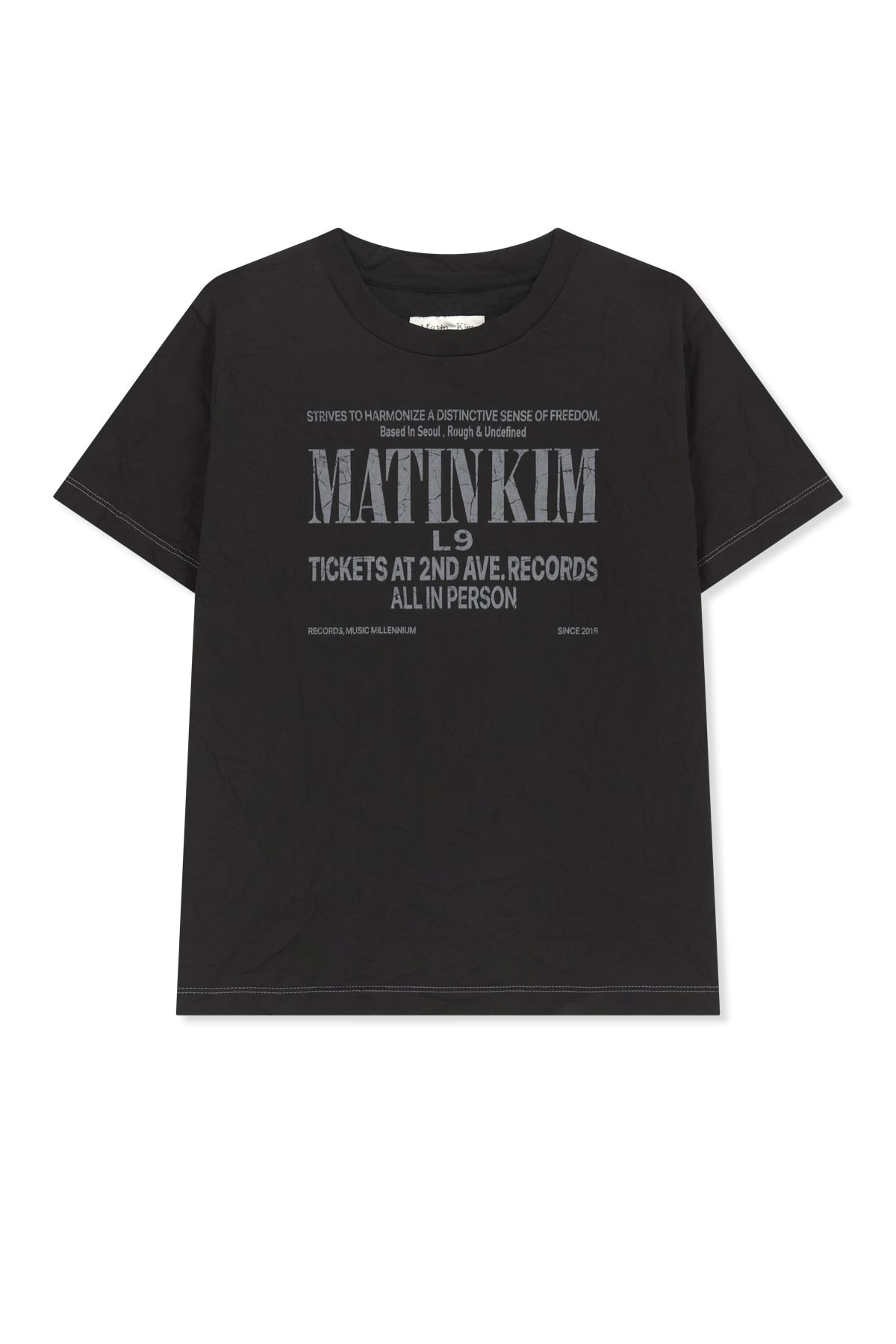 MATIN KIM LETTERING GRAFFITI CREASE TOP IN BLACK
