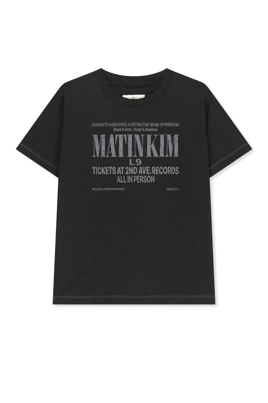 MATIN KIM LETTERING GRAFFITI CREASE TOP IN BLACK