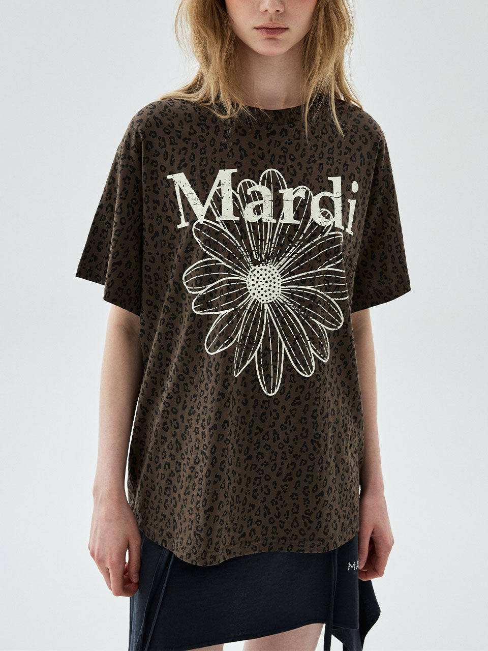 MARDI TSHIRT LEOPARD FLOWERMARDI CRACKED_BROWN IVORY