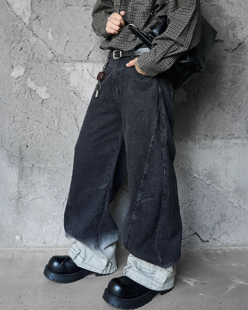 Contrast gradient jeans