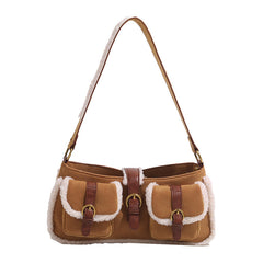 Retro versatile shoulder plush bag
