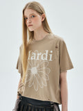MARDI TSHIRT FLOWERMARDI CRACKED DESTROYED_LATTE BEIGE