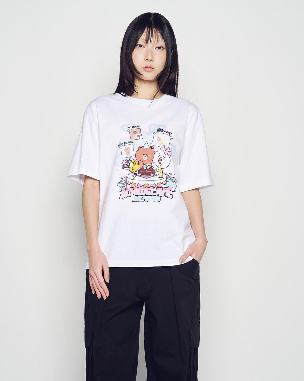 ADLV 15TH PARTY LINE FRIENDS SHORT SLEEVE T-SHIRT WHITE