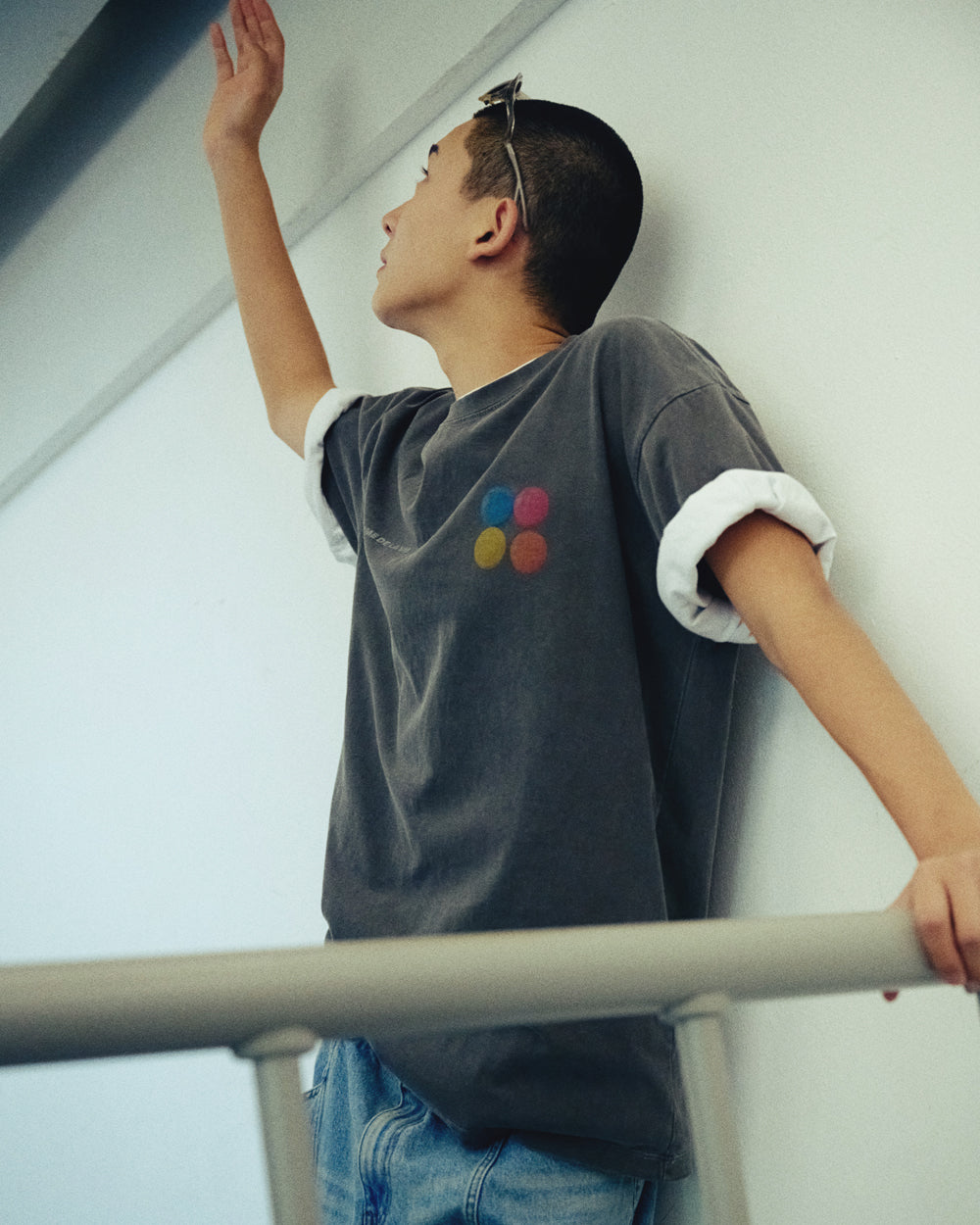 ADLV TAKE YOUR BOOST PIGMENT SHORT SLEEVE T-SHIRT CHARCOAL