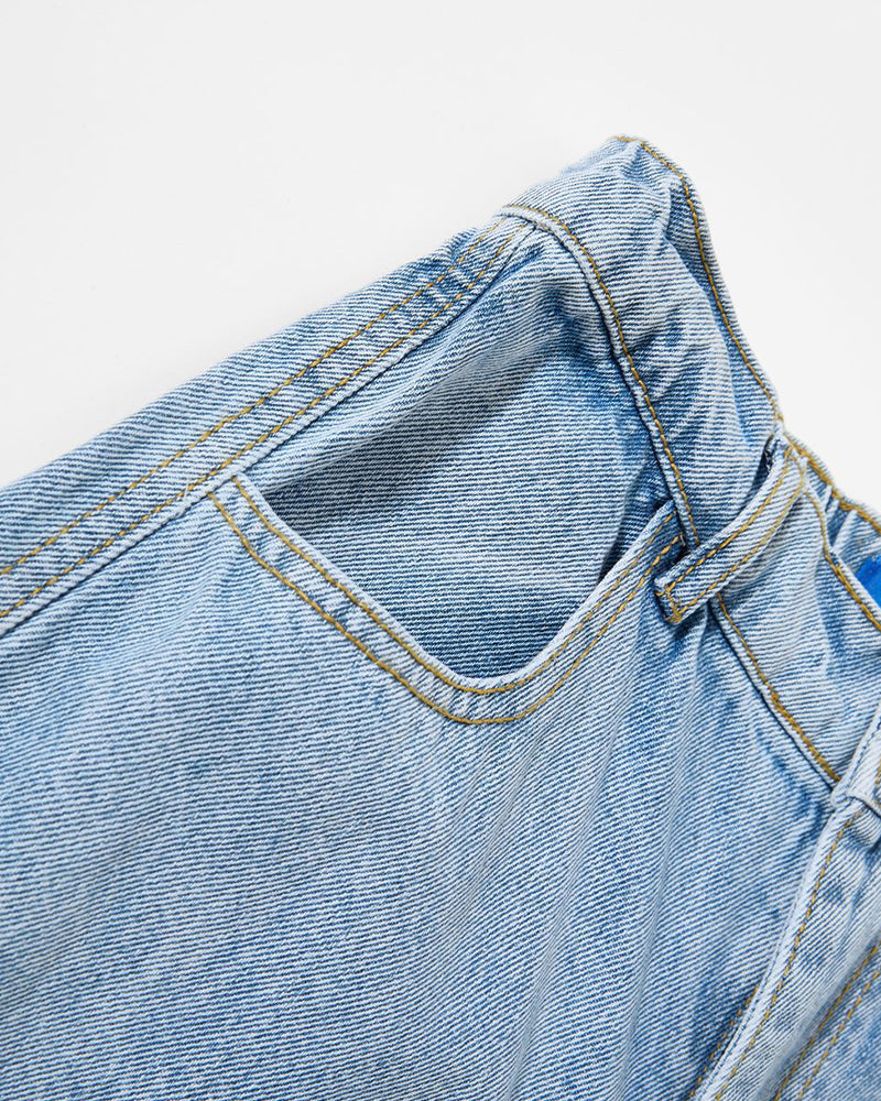 Retro-style fun embroidered jeans