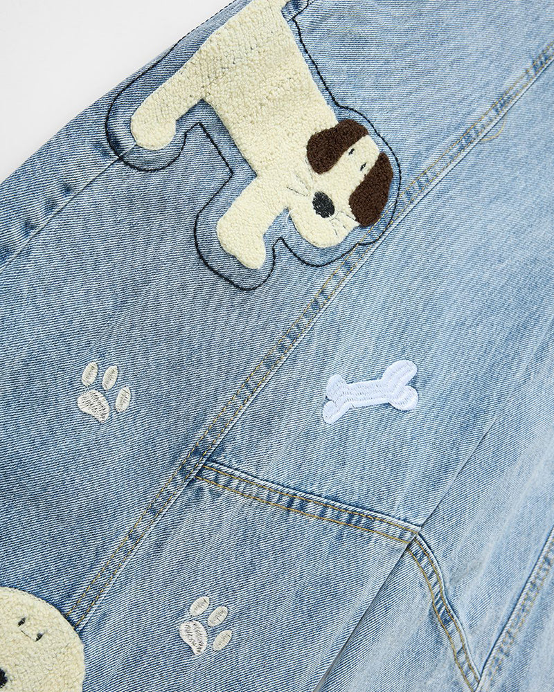 Retro patchwork puppy pants