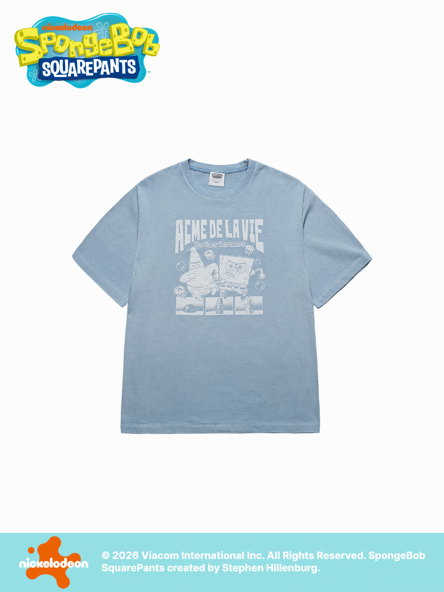 ADLV PERFECT PARTNER SPONGEBOB PIGMENT SHORT SLEEVE T-SHIRT SKY BLUE
