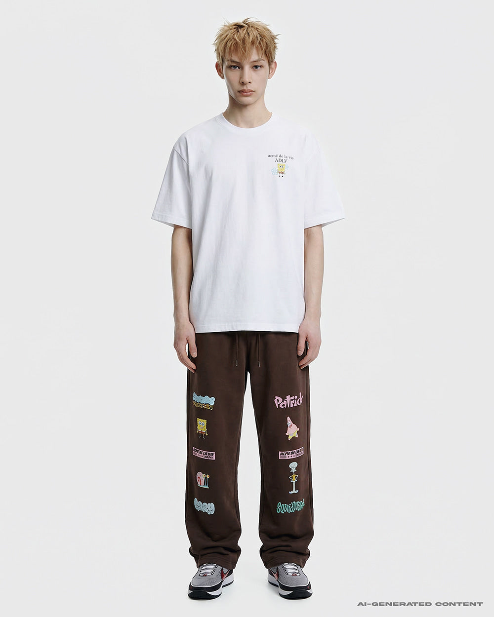 ADLV SPONGEBOB BASIC LOGO SHORT SLEEVE T-SHIRT WHITE